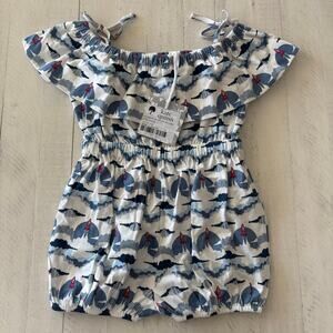 NWT Kate Quinn SPAGHETTI TIE OFF THE SHOULDER RUFFLE SHORTIE | ROCKET SHIP 3T